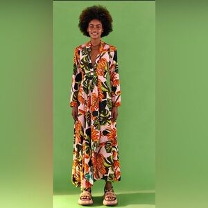 NWT farm rio pink toucananas maxi dress